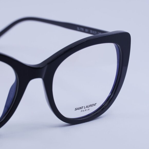 Saint Laurent SL778 001 Eyeglasses Black 55mm Square Frame - Picture 2 of 11